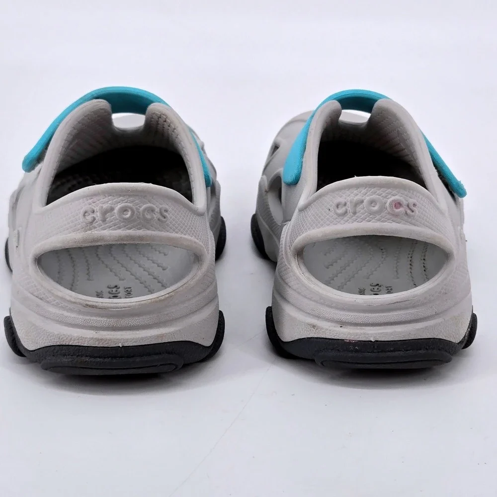 Crocs Toddler All Terrain Fisherman Sandals Gray Atmosphere Blue Water Shoes C9